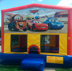 15'x15' bounce house with basketball hoop inside